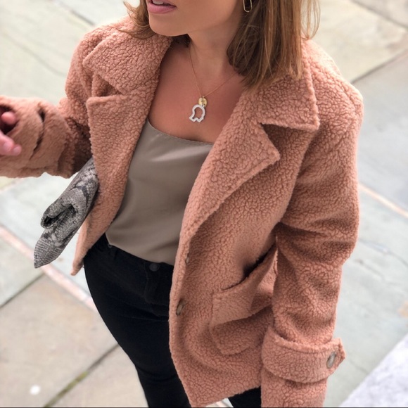 Lorna 2 Teddy Coat - Nude Peach - Picture 8 of 8